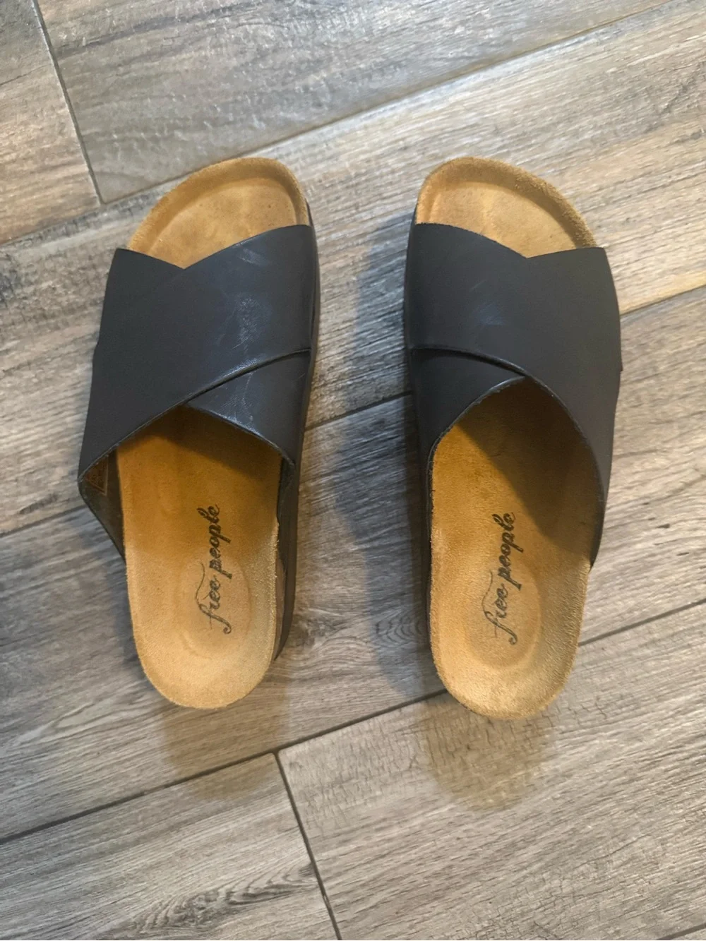 Free People Sidelines Flatform Slides in Black